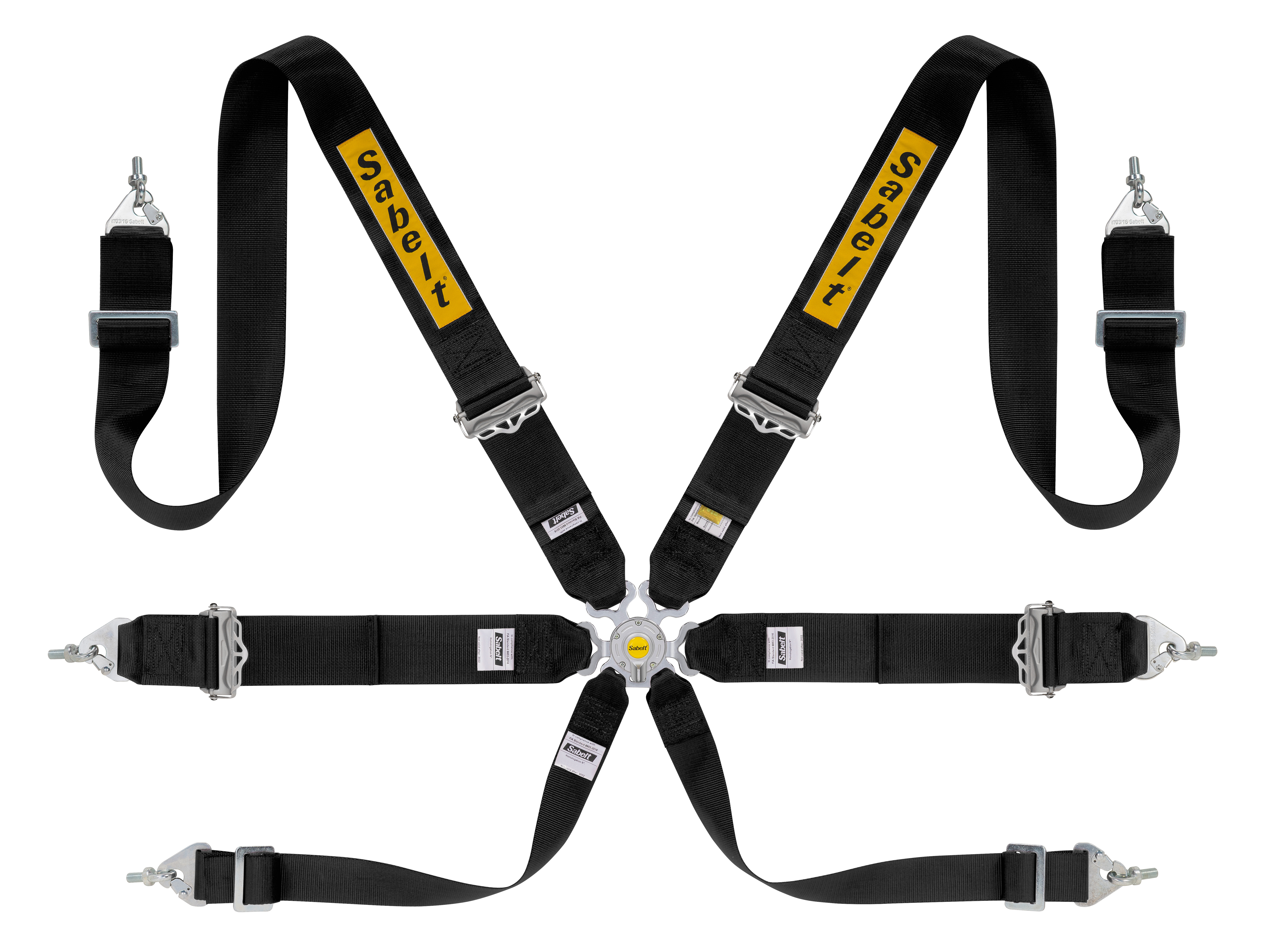 Harnais SABELT Silver Rally 3X3 6 points FIA 8853-2016 Noir