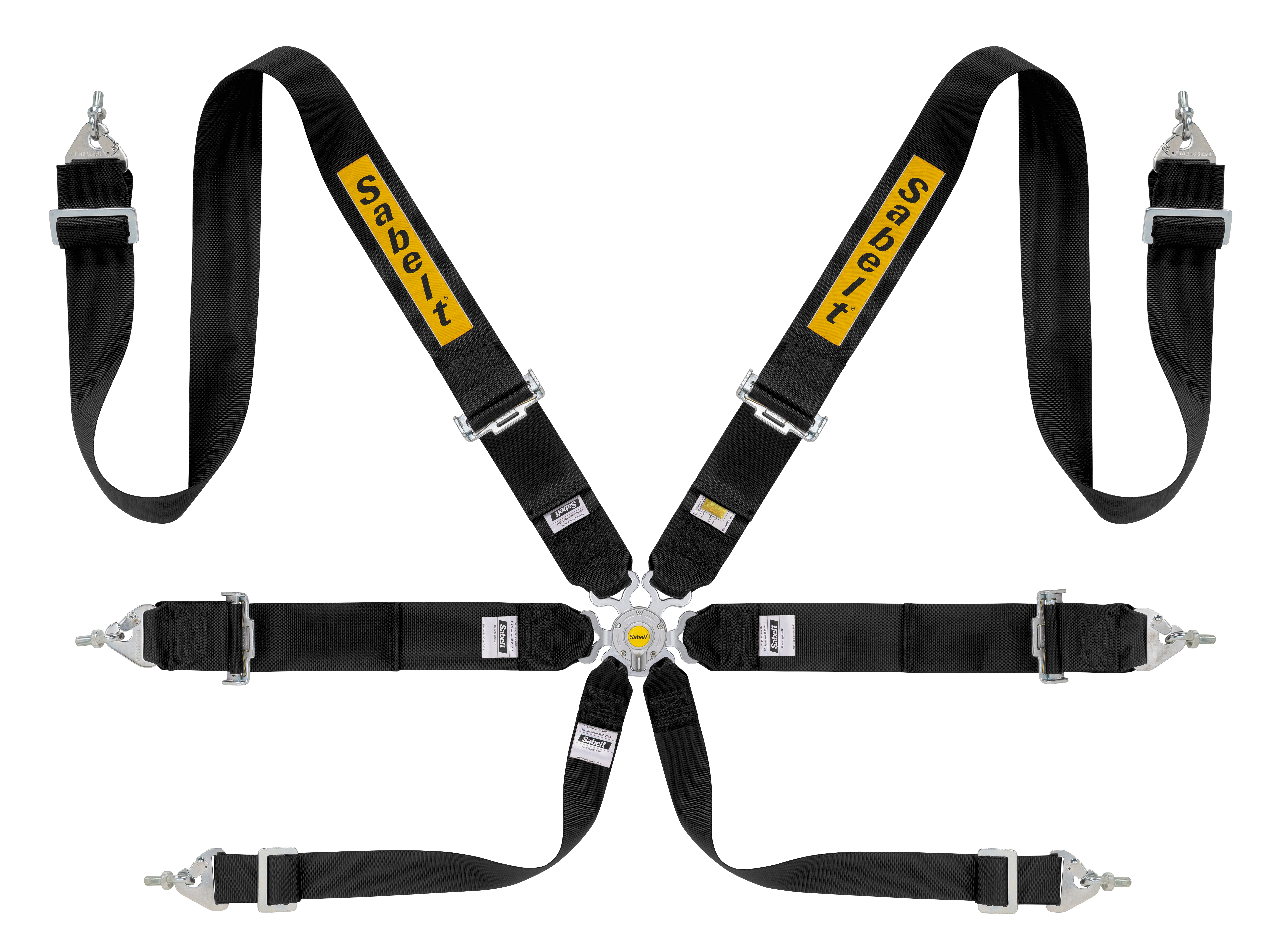 Harnais SABELT Steel Rally 3X3 6 points FIA 8853-2016 Noir