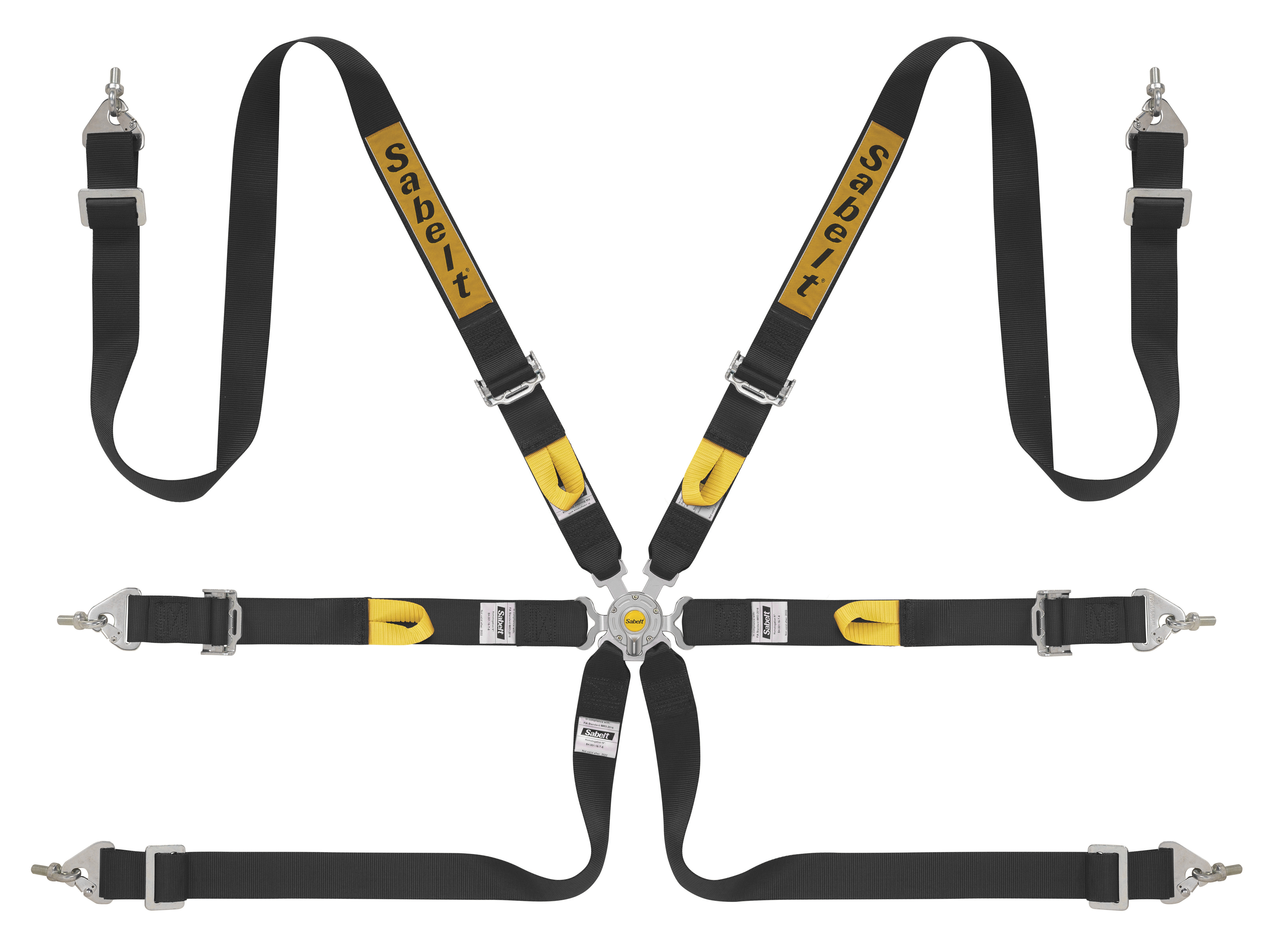 Harnais SABELT Steel Rally 6 points FIA 8853-2016 Noir