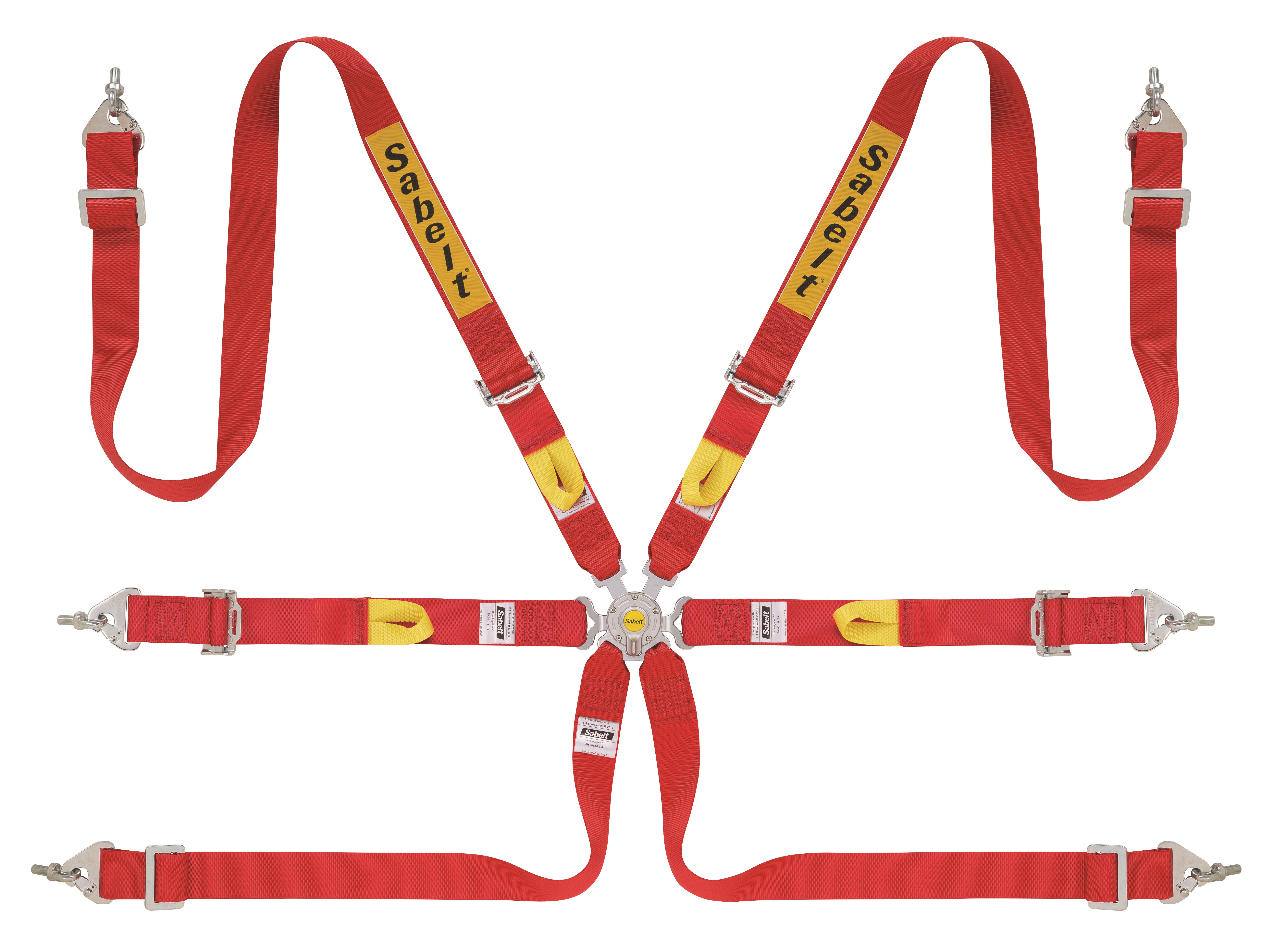 Harnais SABELT Steel Rally 6 points FIA 8853-2016 Rouge