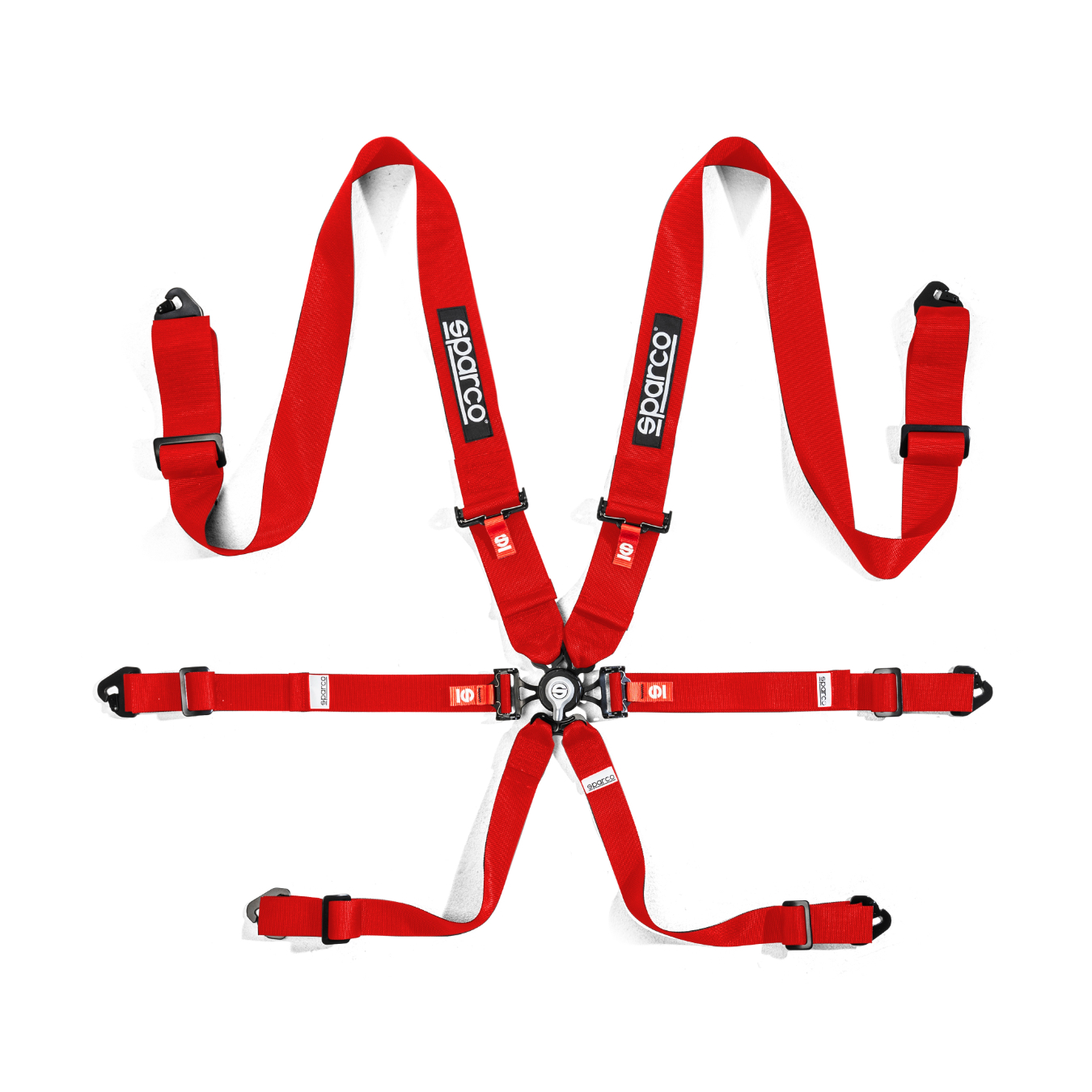 Harnais SPARCO Competition H-3 Steel 6 points FIA 8853-2016 Rouge