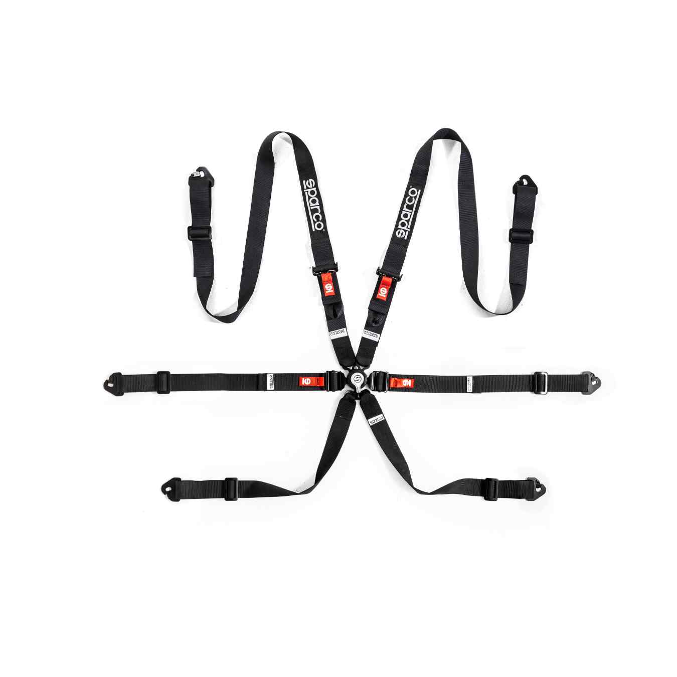 Harnais SPARCO FIA 8853-2016 Competition H 2 Pull Down Acier 6 Points Noir