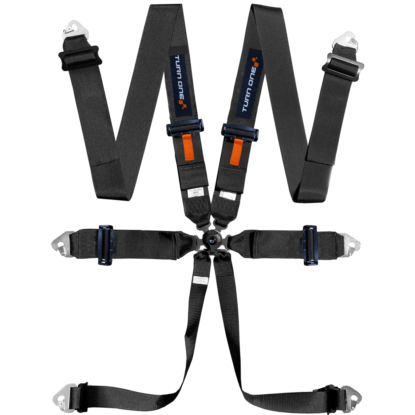 Harnais TURN ONE Speed 6 points FIA 8853-2016 Noir