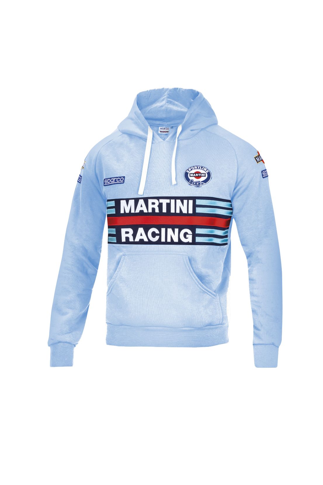 Sweat à capuche SPARCO MARTINI RACING bleu ciel pour femme