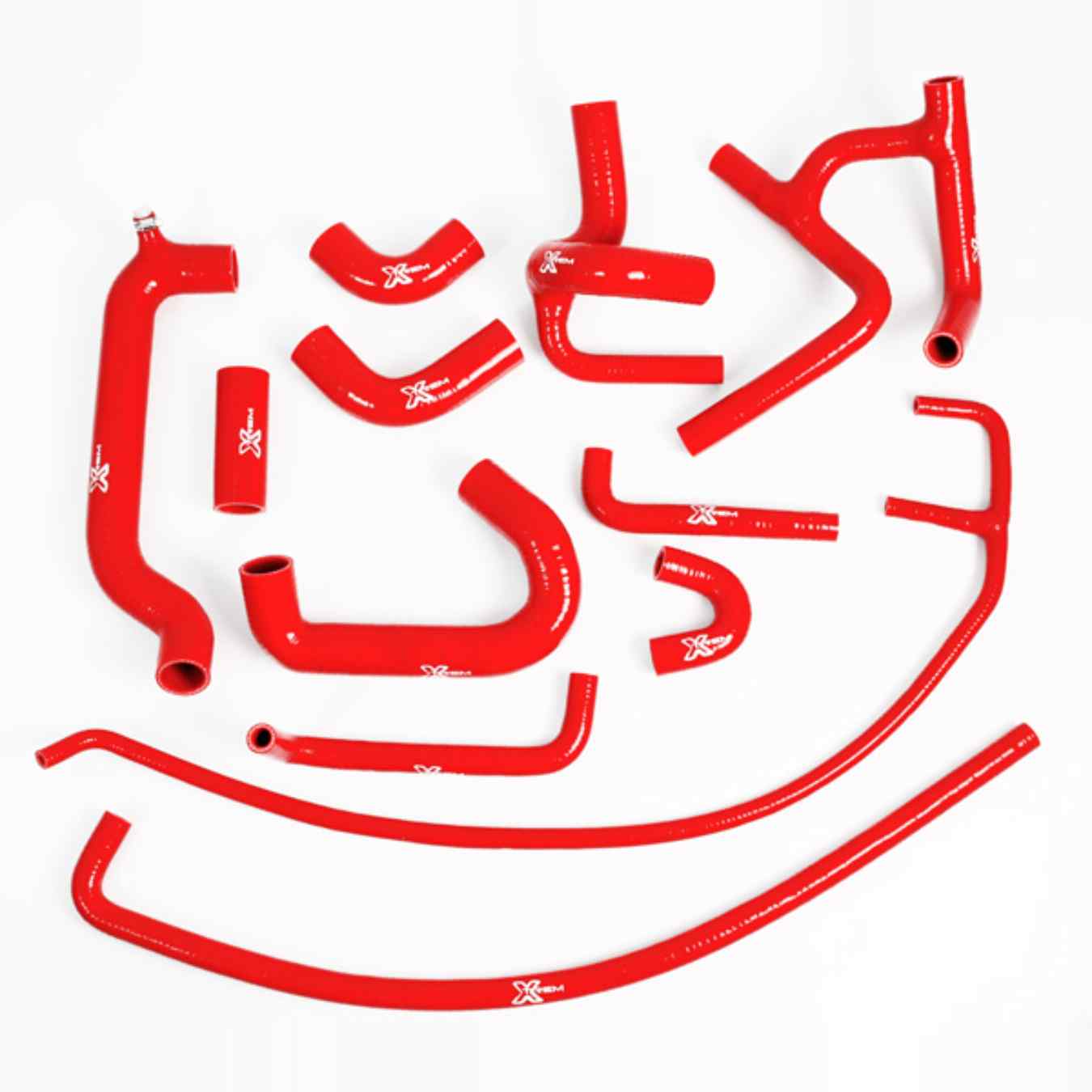 Kit 12 durites silicone de refroidissement XTREM pour Lotus ELISE S1 1.8 K series Rouge