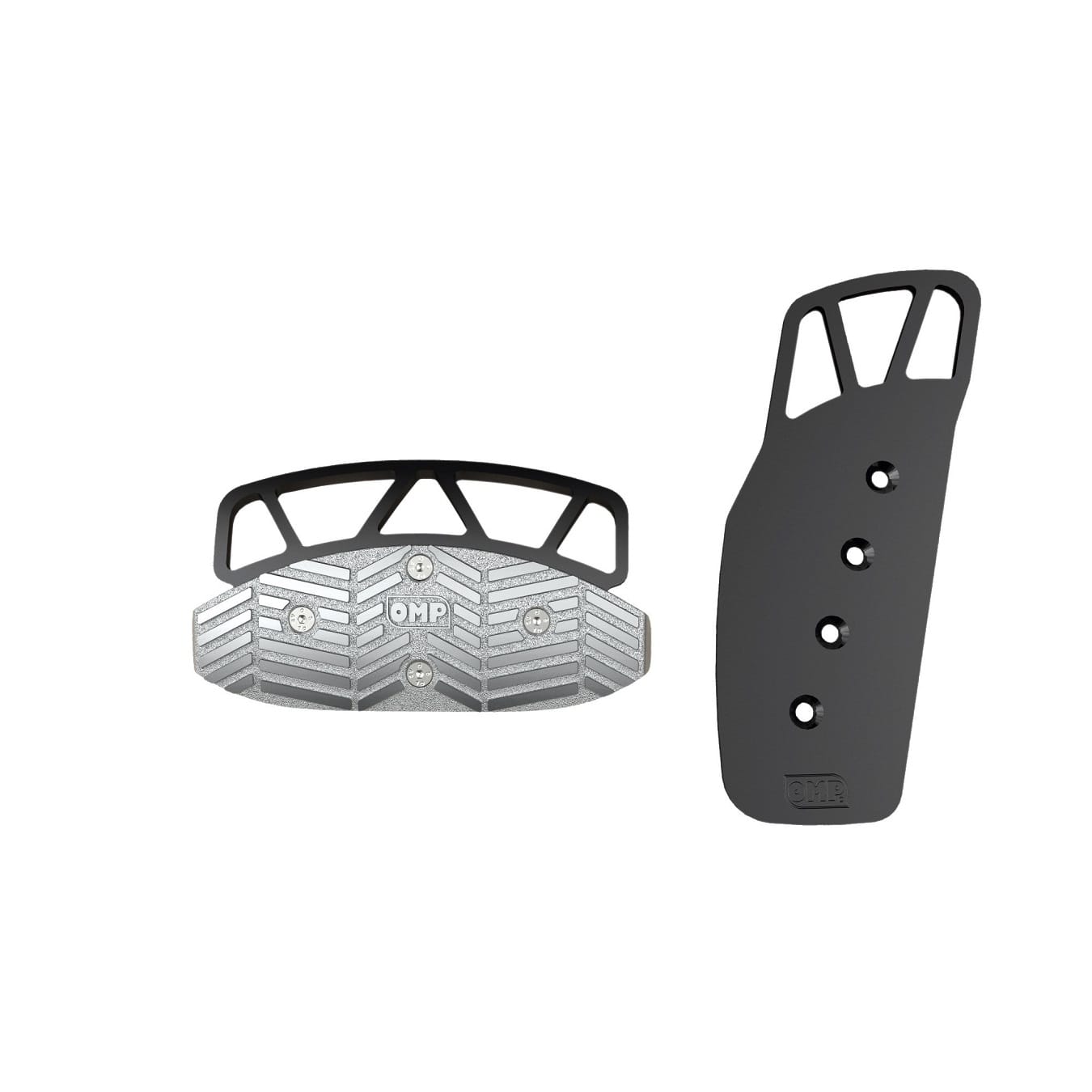 Kit 2 pédales OMP en aluminium sablé et anodisé