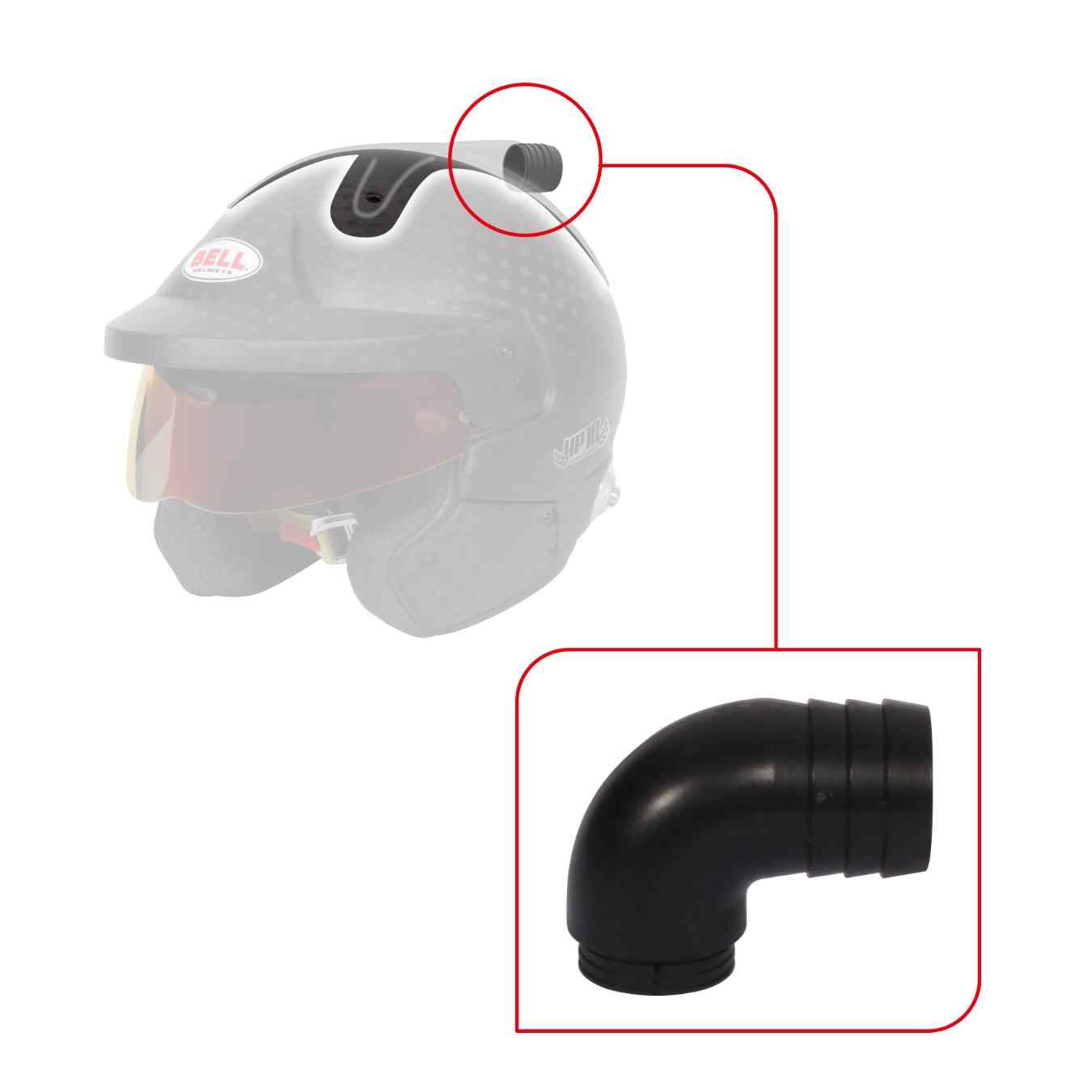 Kit Prise Air Suppérieur BELL 90 Degres Transparent 4 Trous Pour casque Mag 10 Carbone