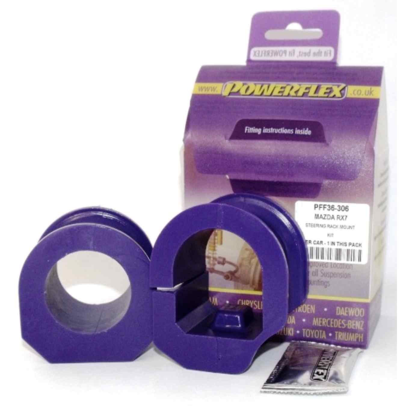 Kit Silent bloc Powerflex de crémaillère de direction assistée road series N°6 PFF36-306