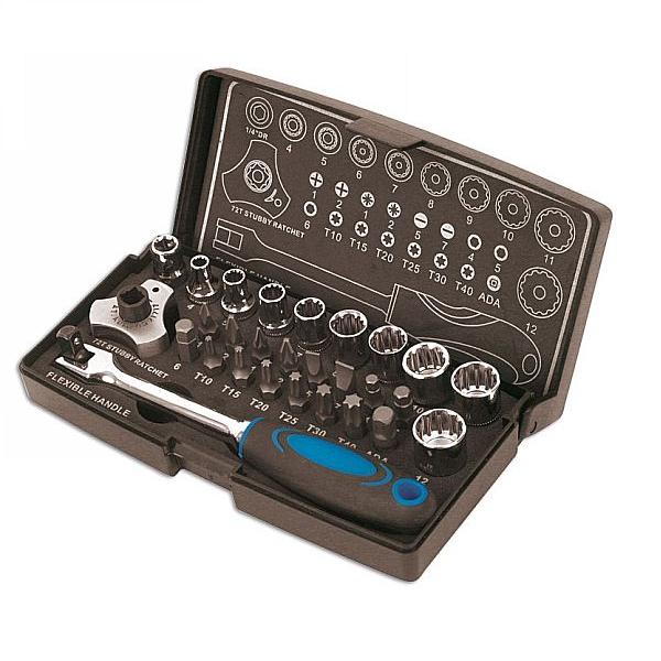 Coffret de douilles LASER AND TOOLS 1/4' - 28 pièces