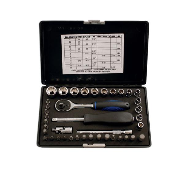 Coffret de douilles LASER AND TOOLS 1/4' - 40 pièces