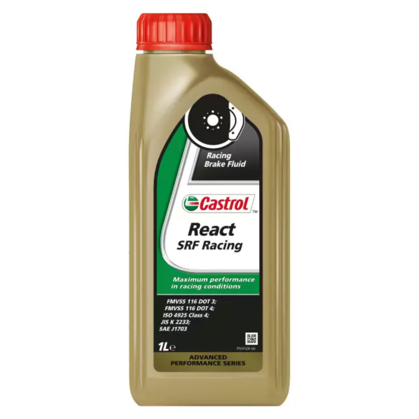 Liquide de frein CASTROL React SRF Racing DOT4 non miscible 1L