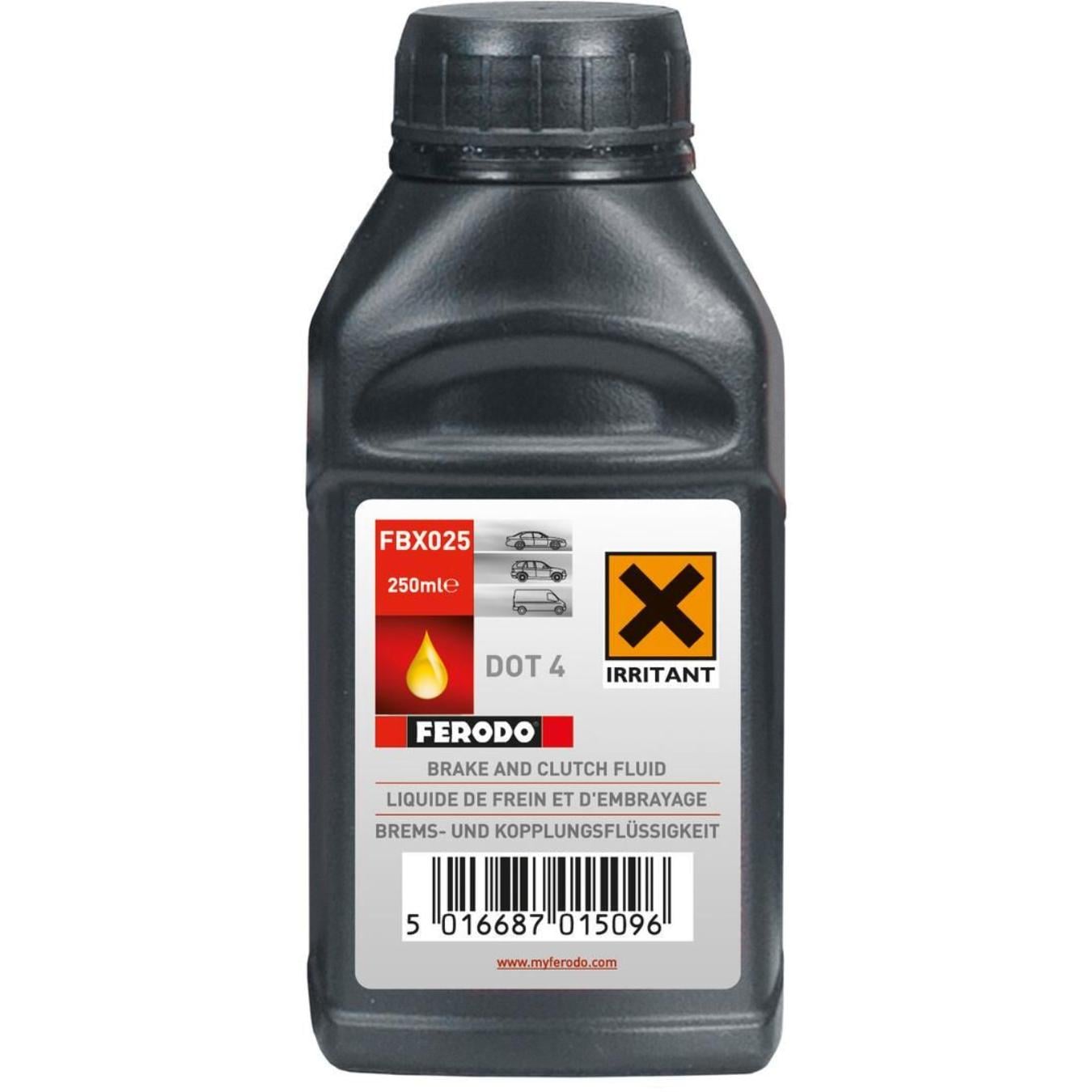 Liquide de frein FERODO DOT4 miscible 250ML