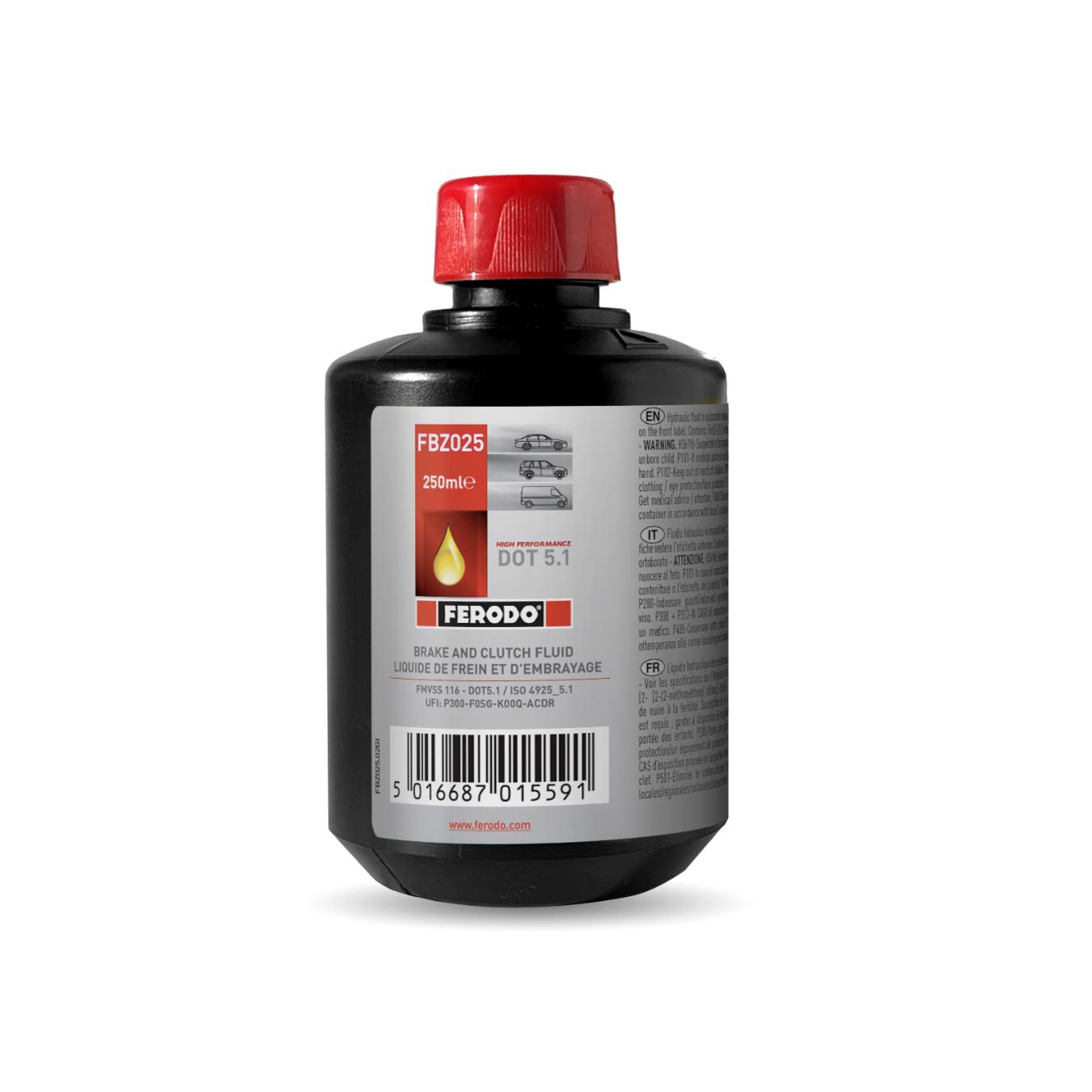 Liquide de frein FERODO DOT5.1 miscible 250ML