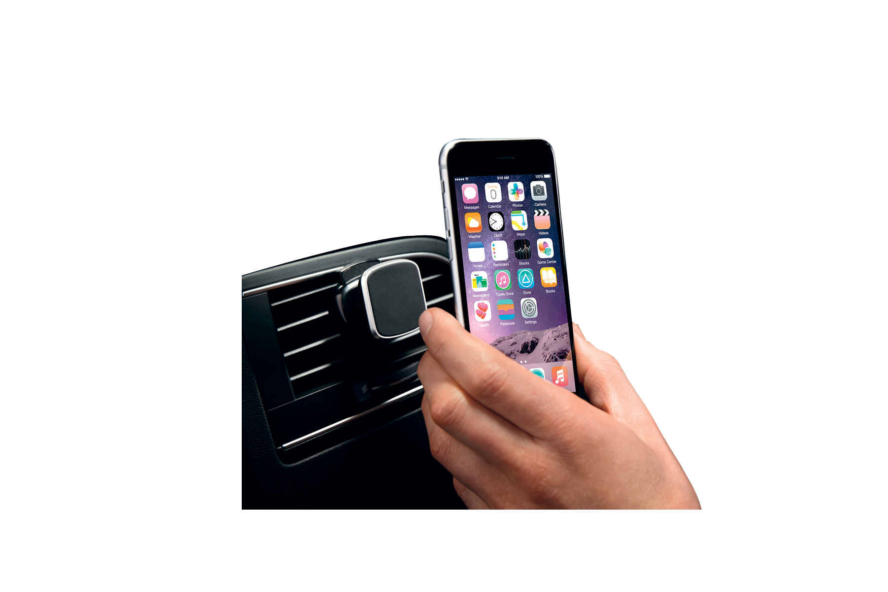 Support smartphone magnétique sur aération