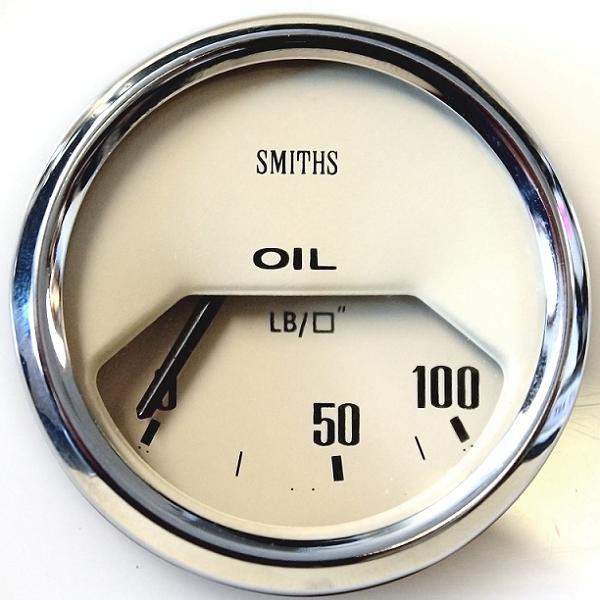 Manomètre SMITHS pression d'huile 7 bars 100 psi