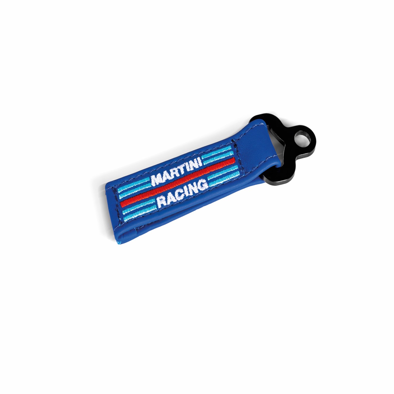 PORTE CLES MARTINI RACING LOGO EN CUIR BLEU