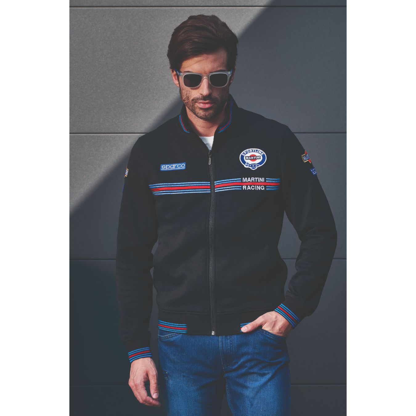 Sweat zippé SPARCO MARTINI RACING noir pour homme
