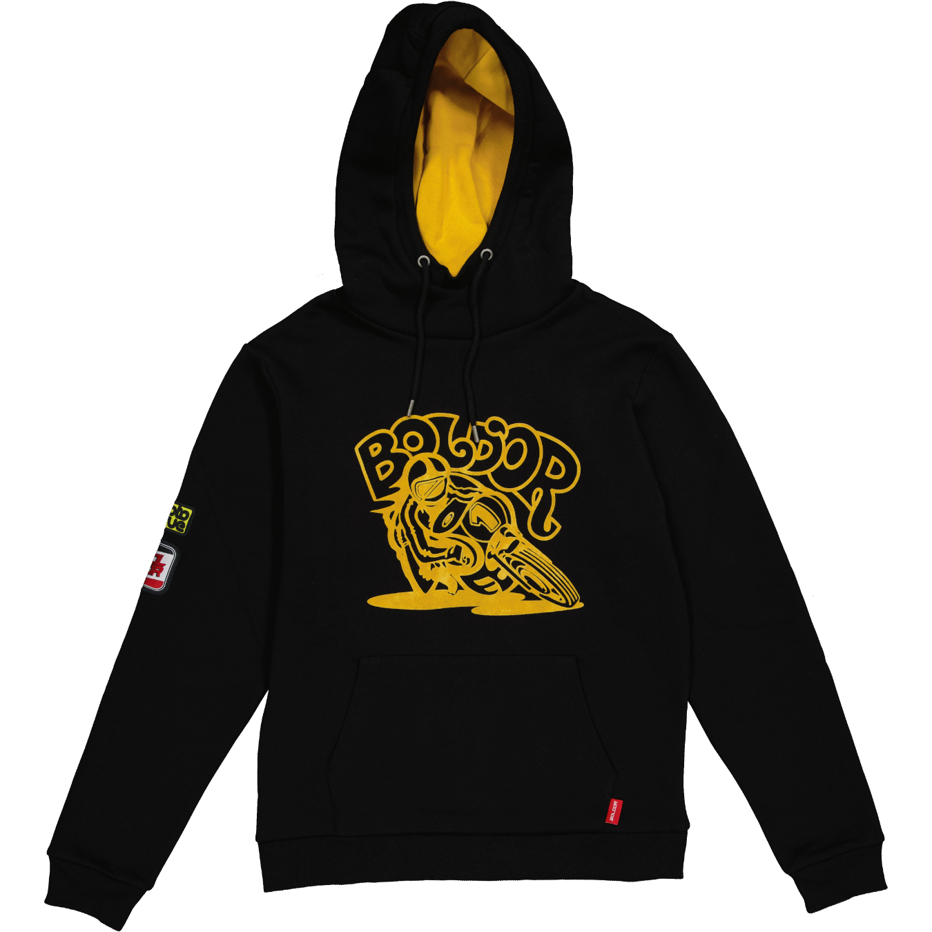 Sweat à Capuche Calligraphie Noir Et Or - Coupe Classique, 241 G - Illustration Faite Main, Style Graphique Unique