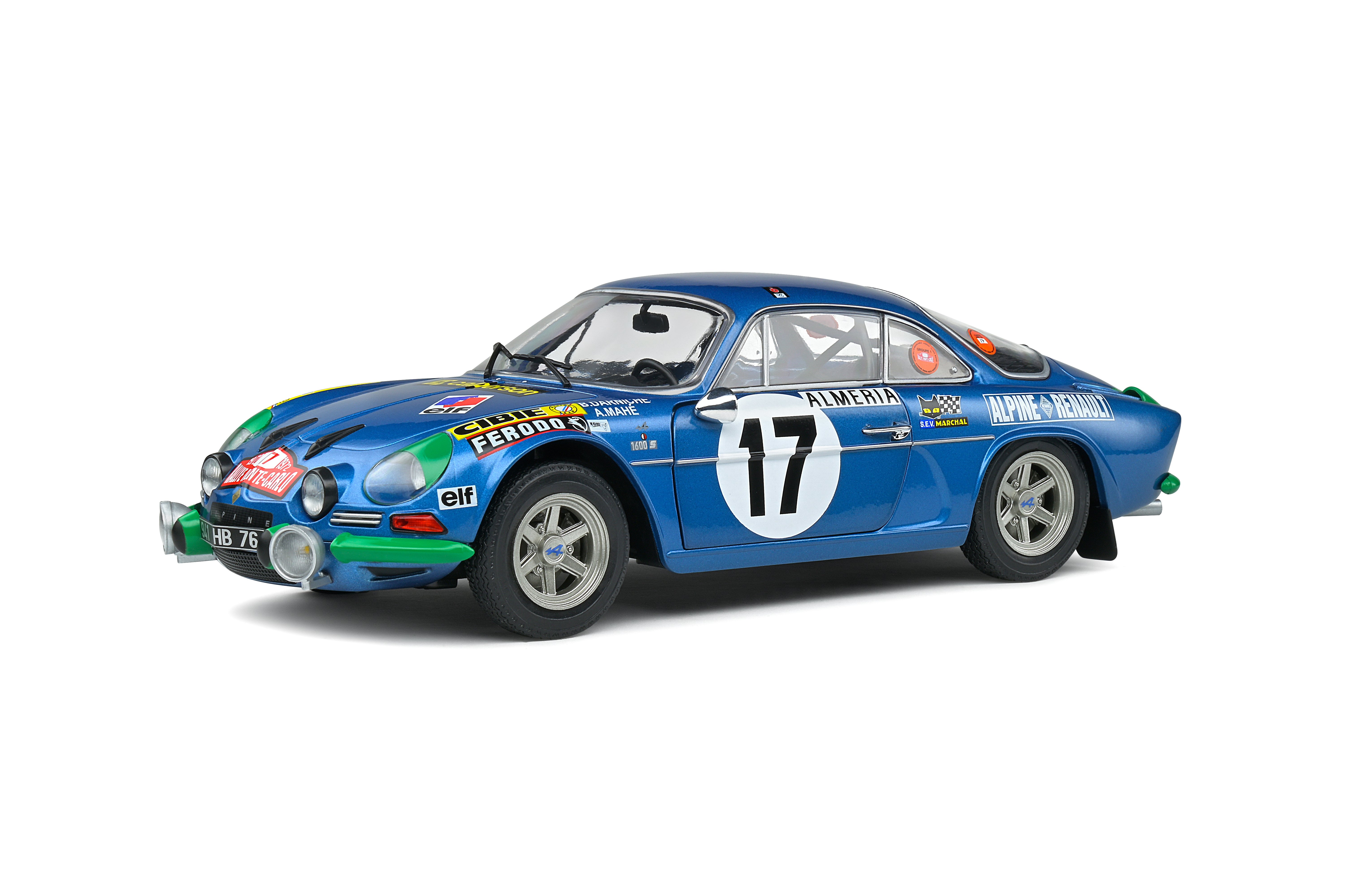 Miniature 1/18 Alpine A110 1600S Bleue - N17 Darniche/Mahe - Rallye Monte Carlo 1972