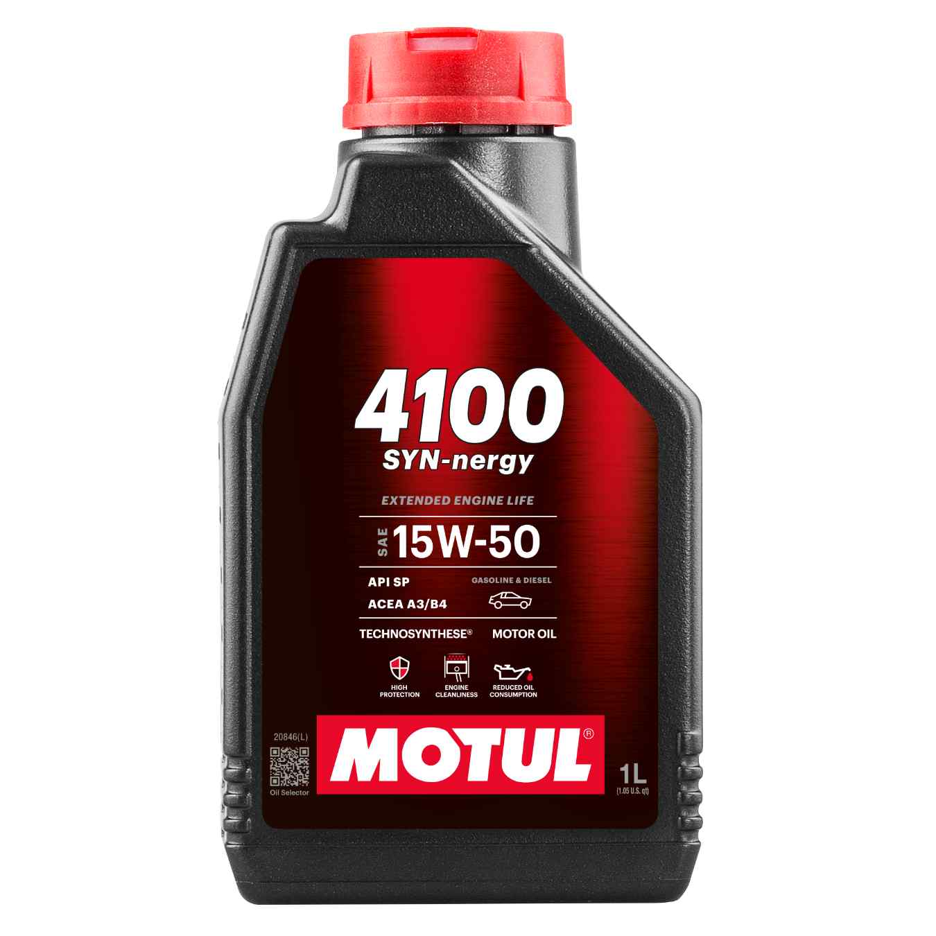 Huile moteur MOTUL 4100 Syn-Nergy 15W-50 1L