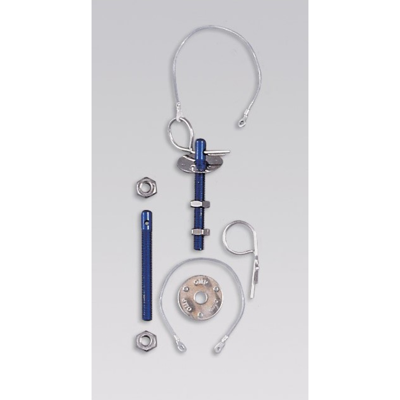 Attache capot aluminium avec goupille OMP - la paire