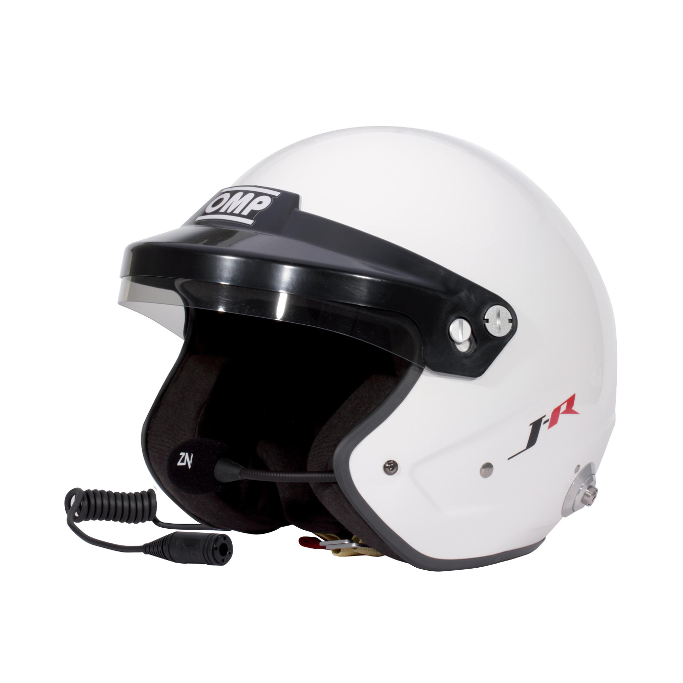 Casque jet FIA OMP J-Rally Hans Intercom blanc- En vente sur ORECA STORE