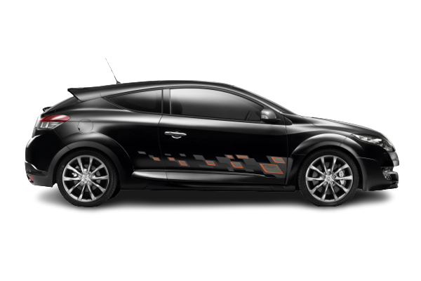 Sticker damier orange sanguine pour Megane III R.S.