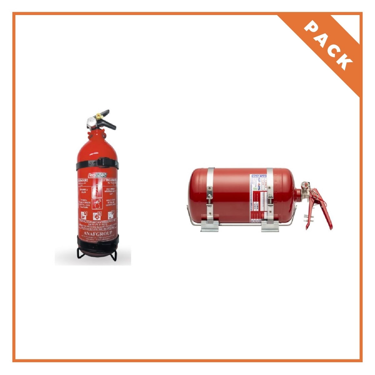 Pack Extincteur SPARCO automatique mécanique + Extincteur manuel REDSPEC