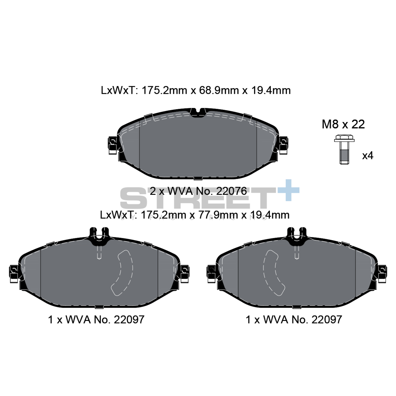 Plaquettes de Frein PAGID STREET Plus T8010