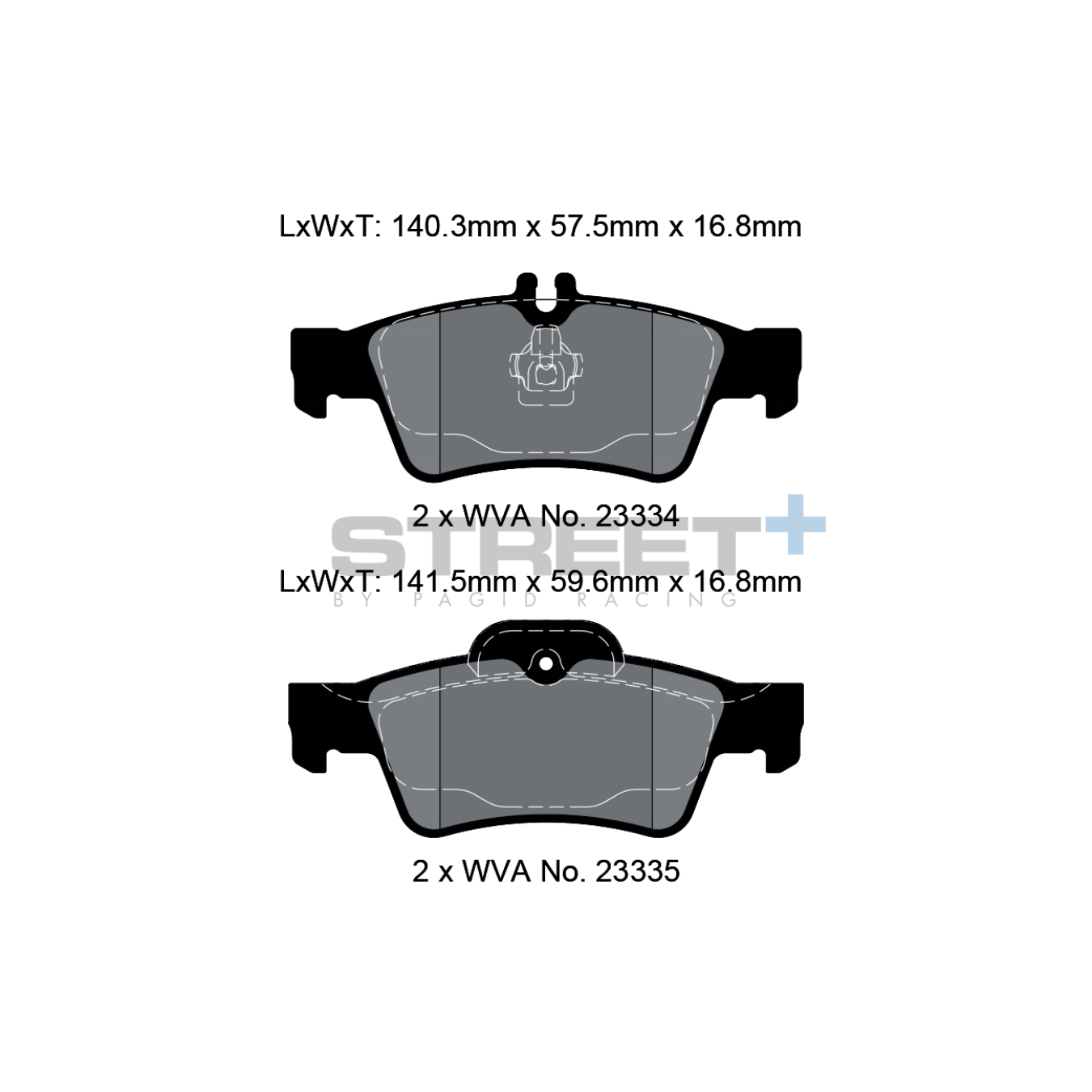 Plaquettes de Frein PAGID STREET Plus T8029