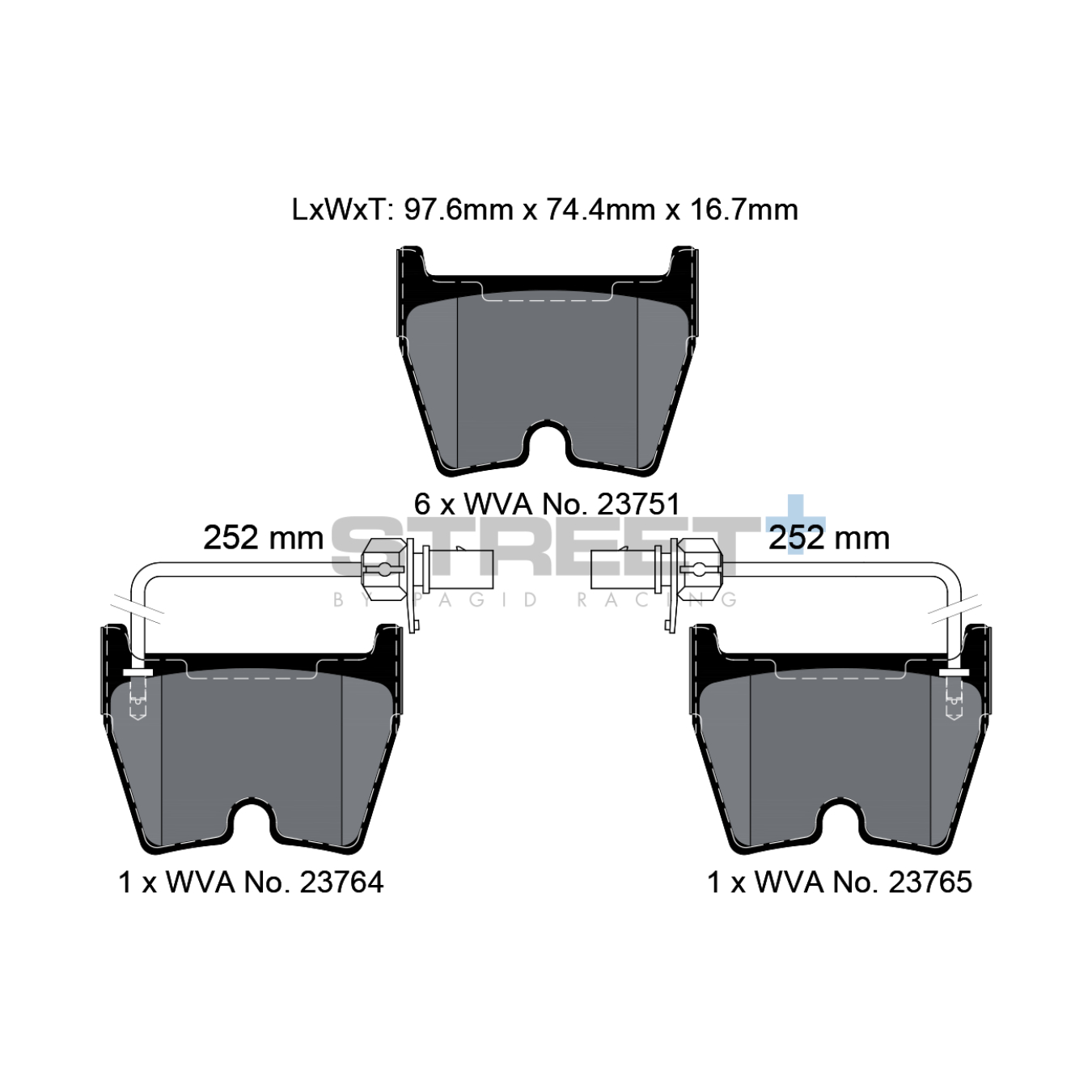 Plaquettes de Frein PAGID STREET Plus T8044