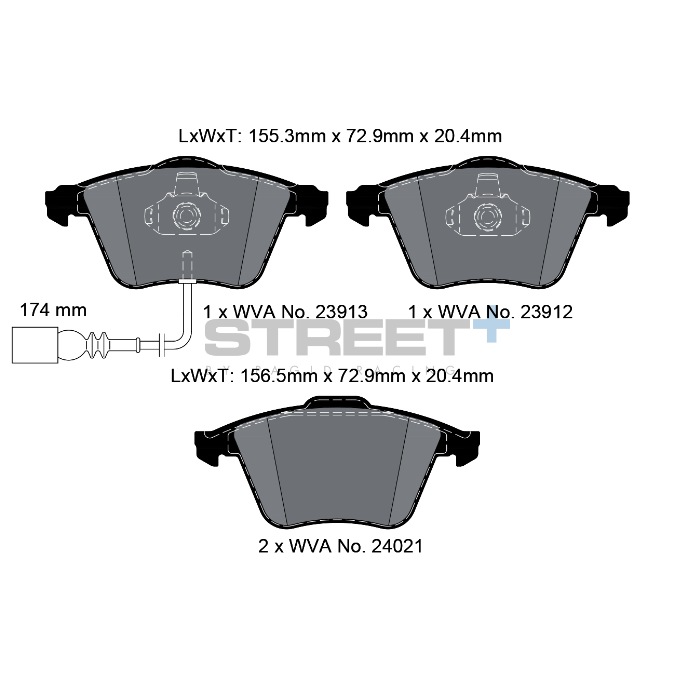 Plaquettes de Frein PAGID STREET Plus T8048
