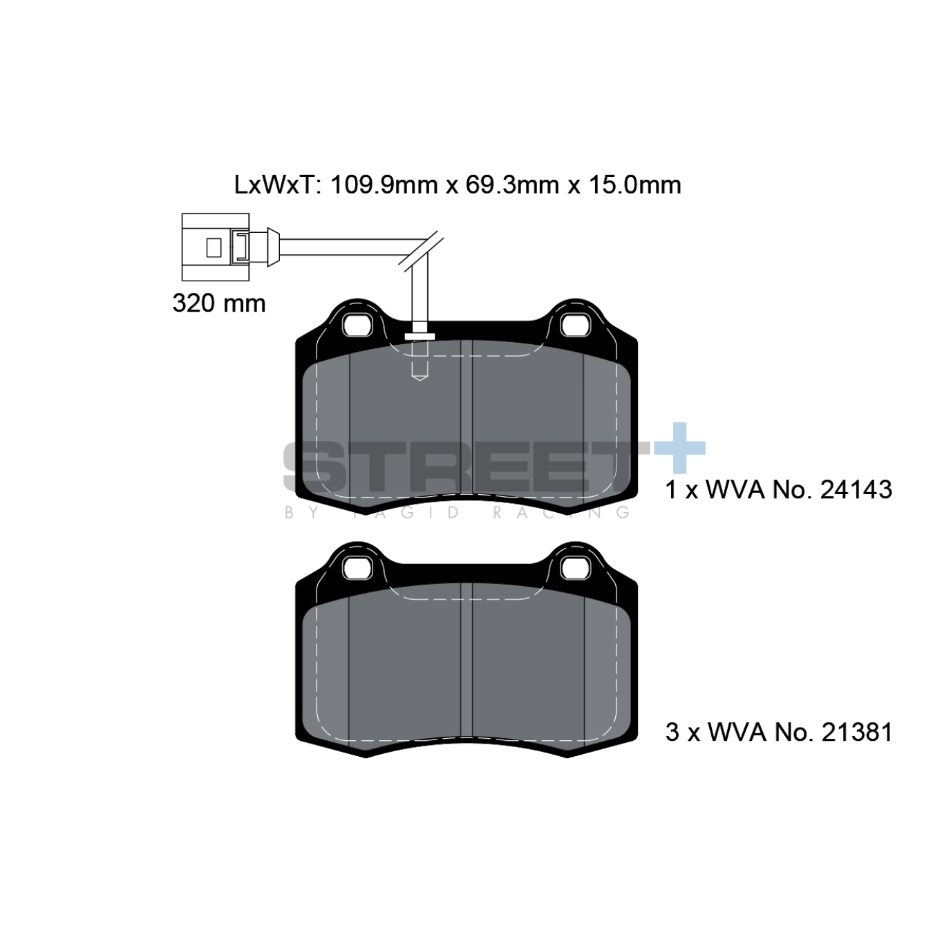 Plaquettes de Frein PAGID STREET Plus T8058