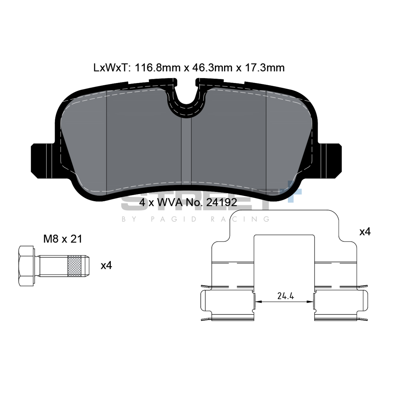Plaquettes de Frein PAGID STREET Plus T8061
