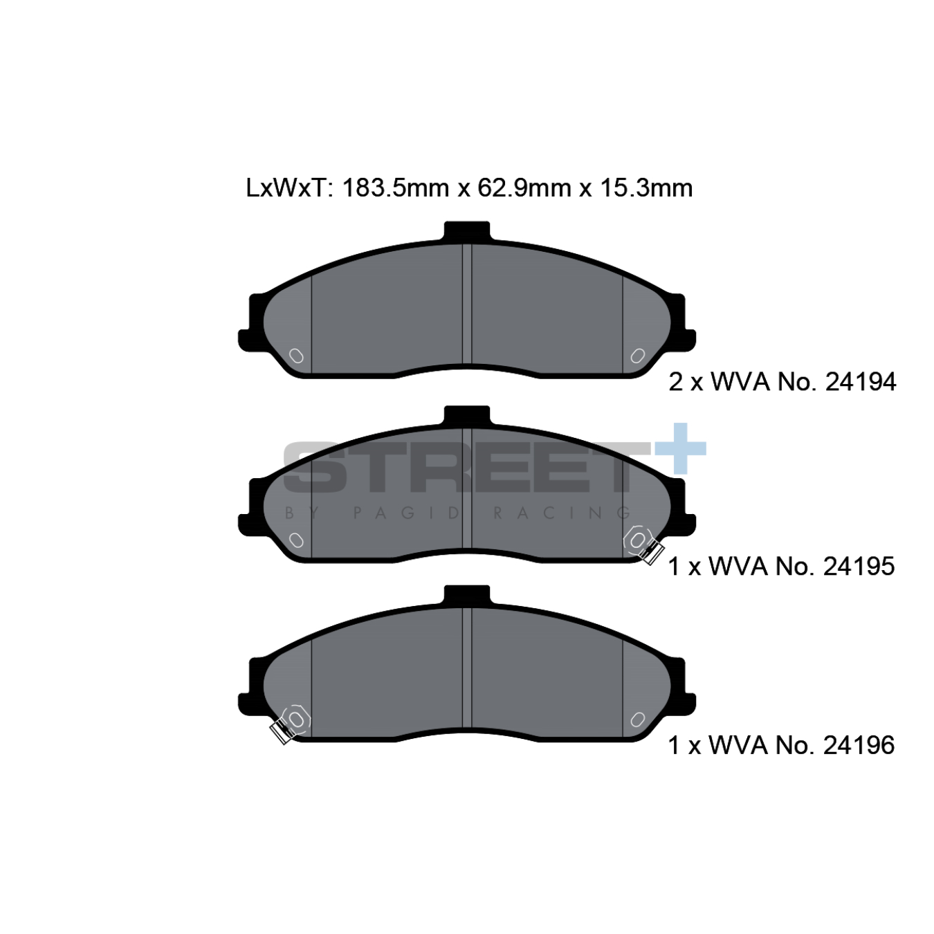 Plaquettes de Frein PAGID STREET Plus T8062