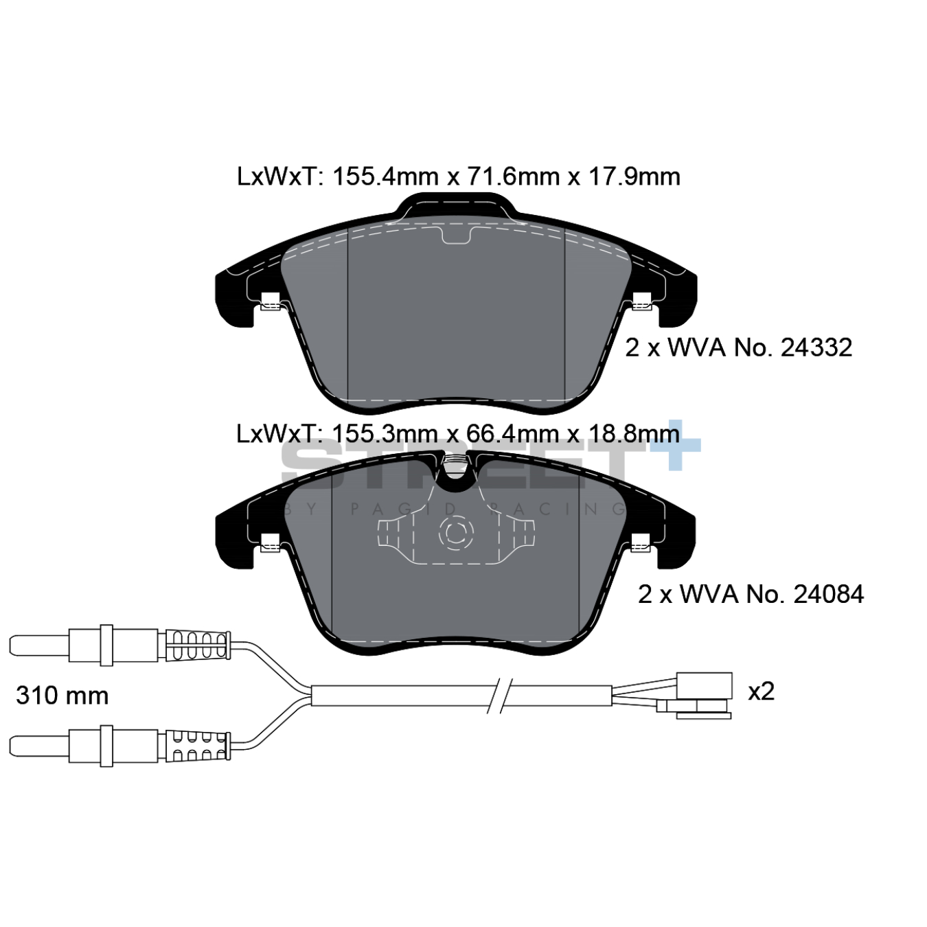 Plaquettes de Frein PAGID STREET Plus T8069