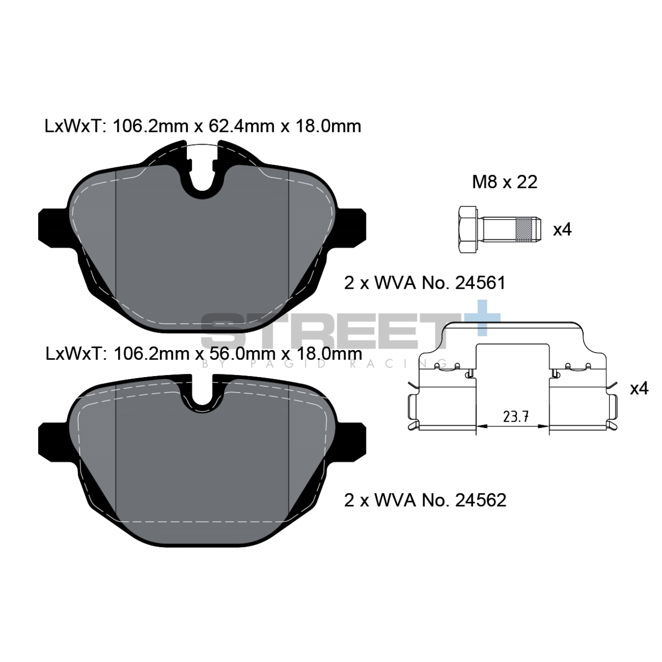 Plaquettes de Frein PAGID STREET Plus T8079