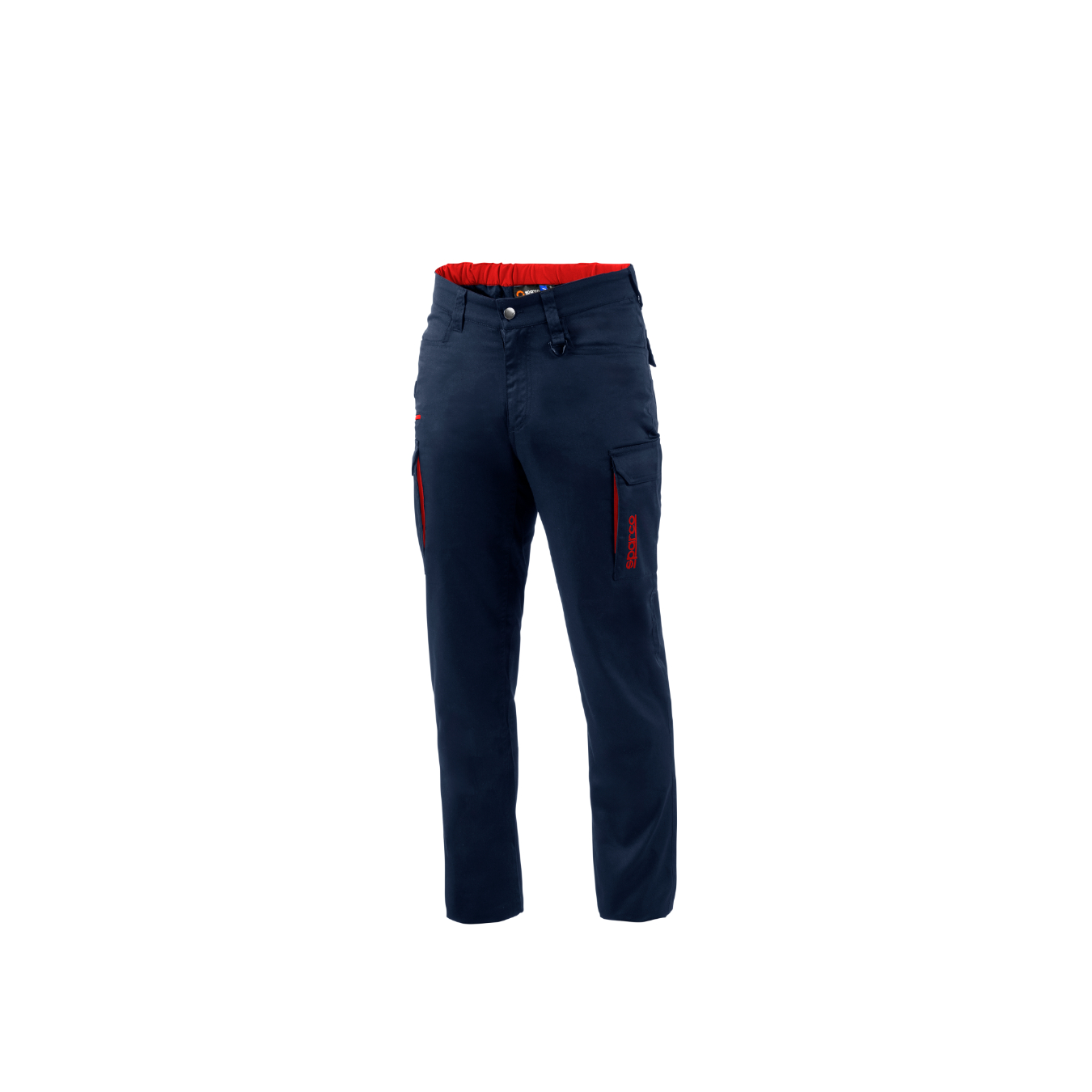 Pantalon Cargo mécanicien SPARCO en coton Bleu Marine Orange