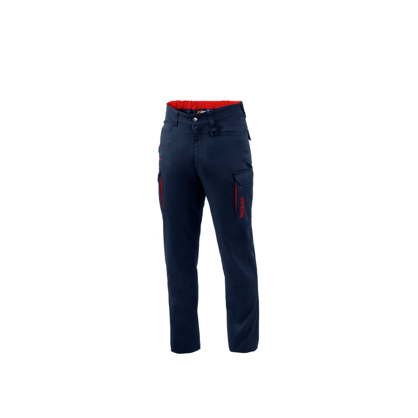 Pantalon Cargo mécanicien SPARCO en coton Bleu Marine Orange