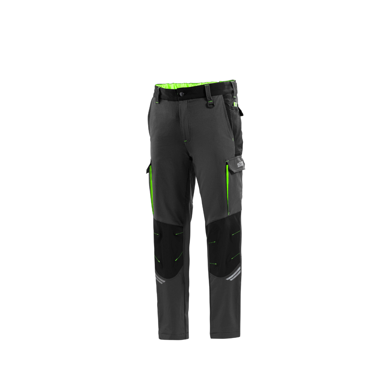 Pantalon Cargo mécanicien TECH SPARCO Gris Vert Fluo