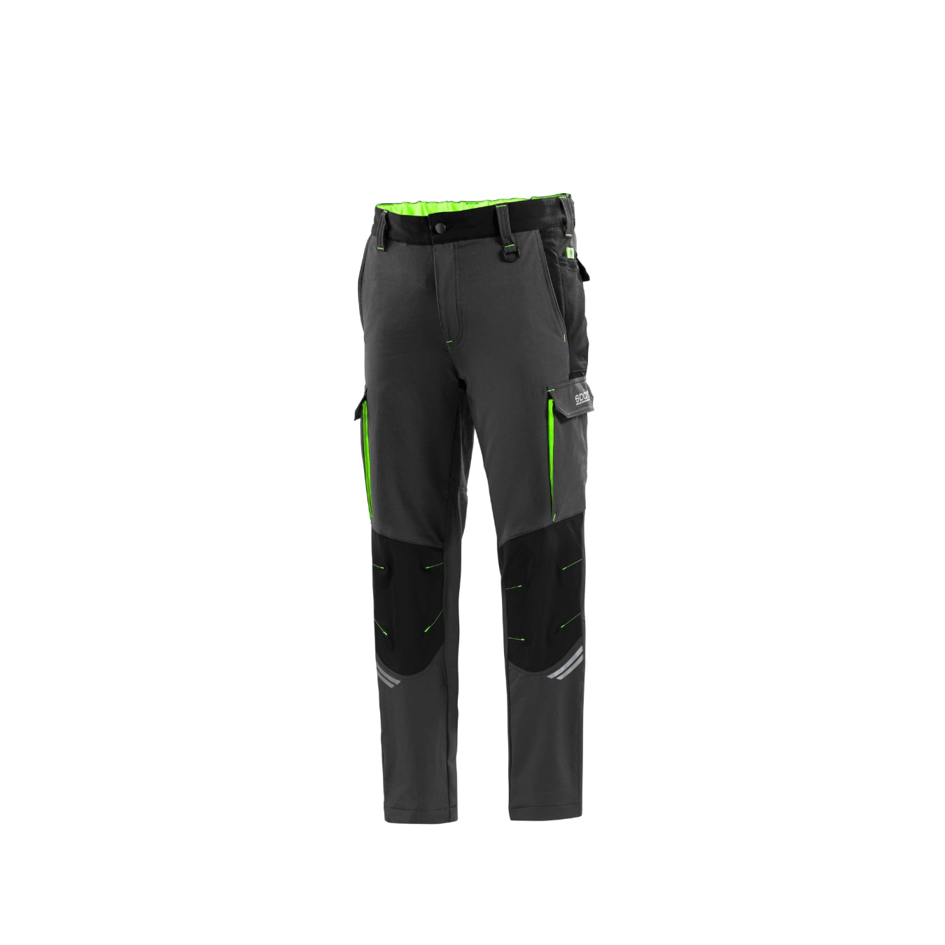 Pantalon Cargo mécanicien TECH SPARCO Gris Vert Fluo