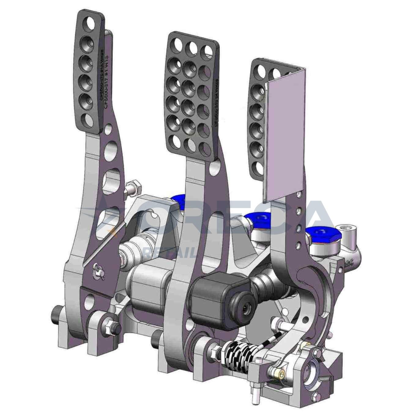 Pédalier AP Racing CP5500-605U 3 pédales alu plancher push