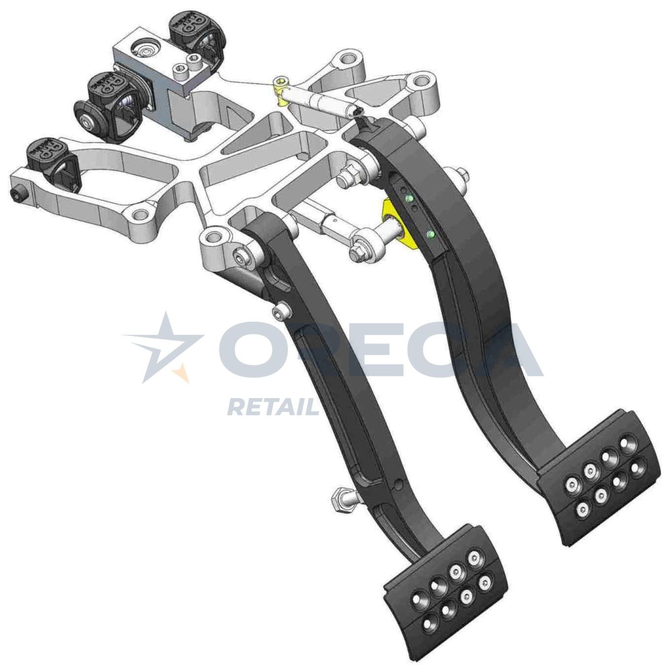 Pédalier AP Racing CP5508-1 2 pédales alu suspendu push