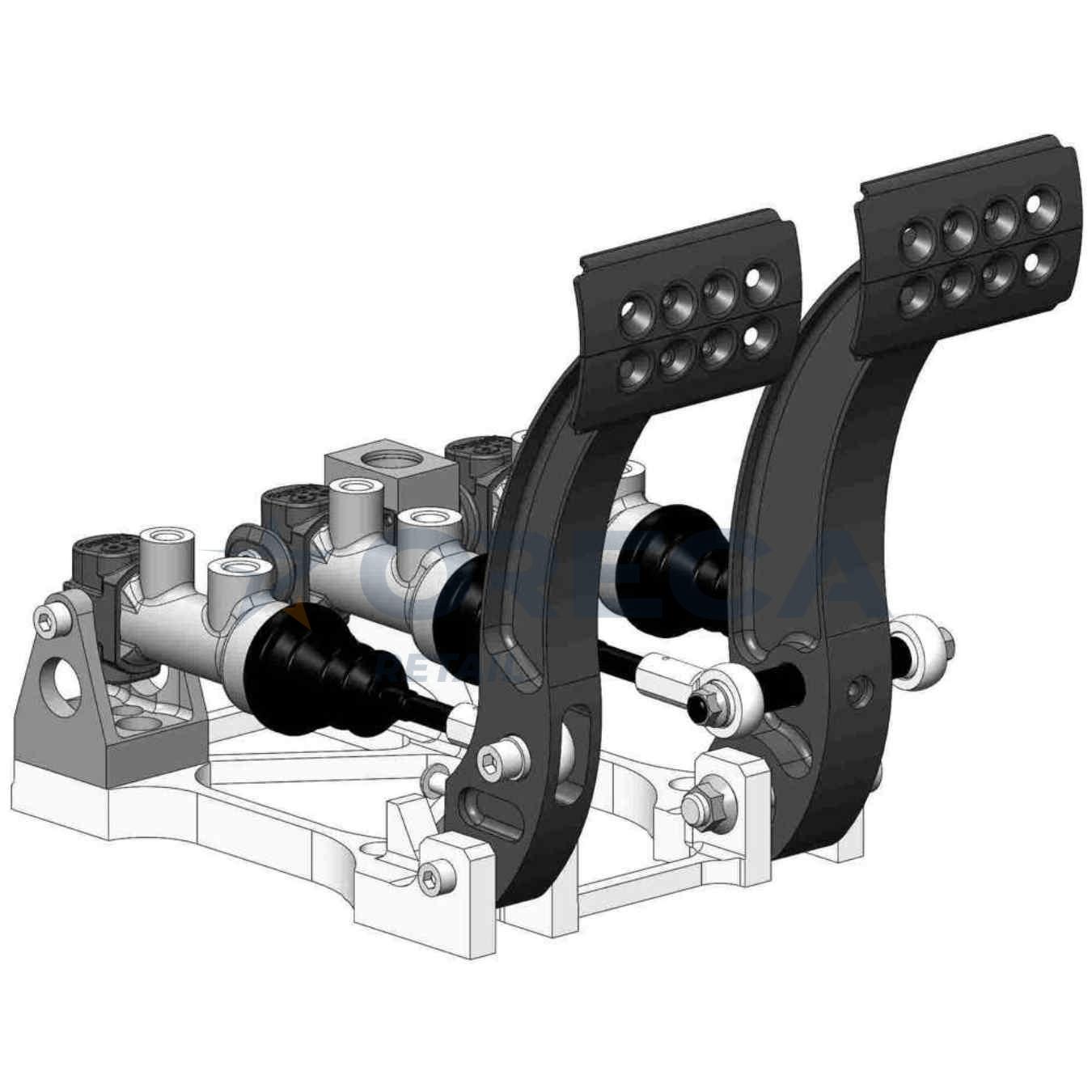 Pédalier AP Racing CP5509-1 2 pédales alu plancher push