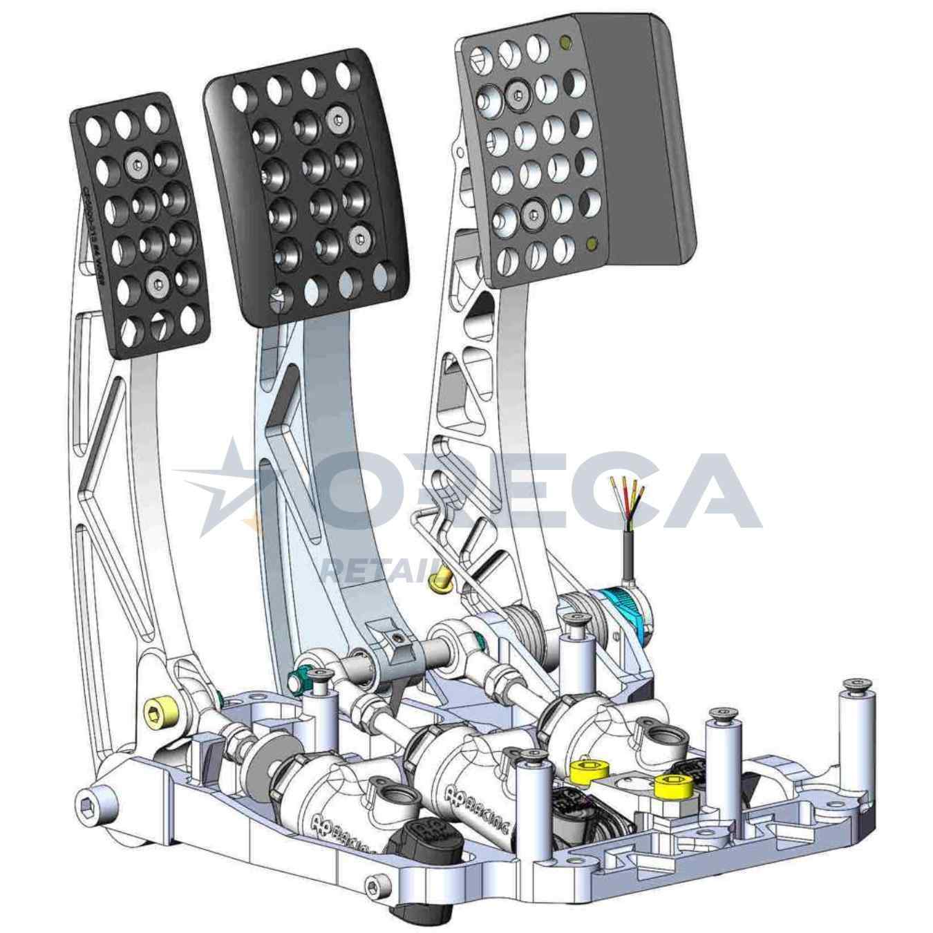 Pédalier AP Racing CP5516-88TS 3 pédales alu plancher pull