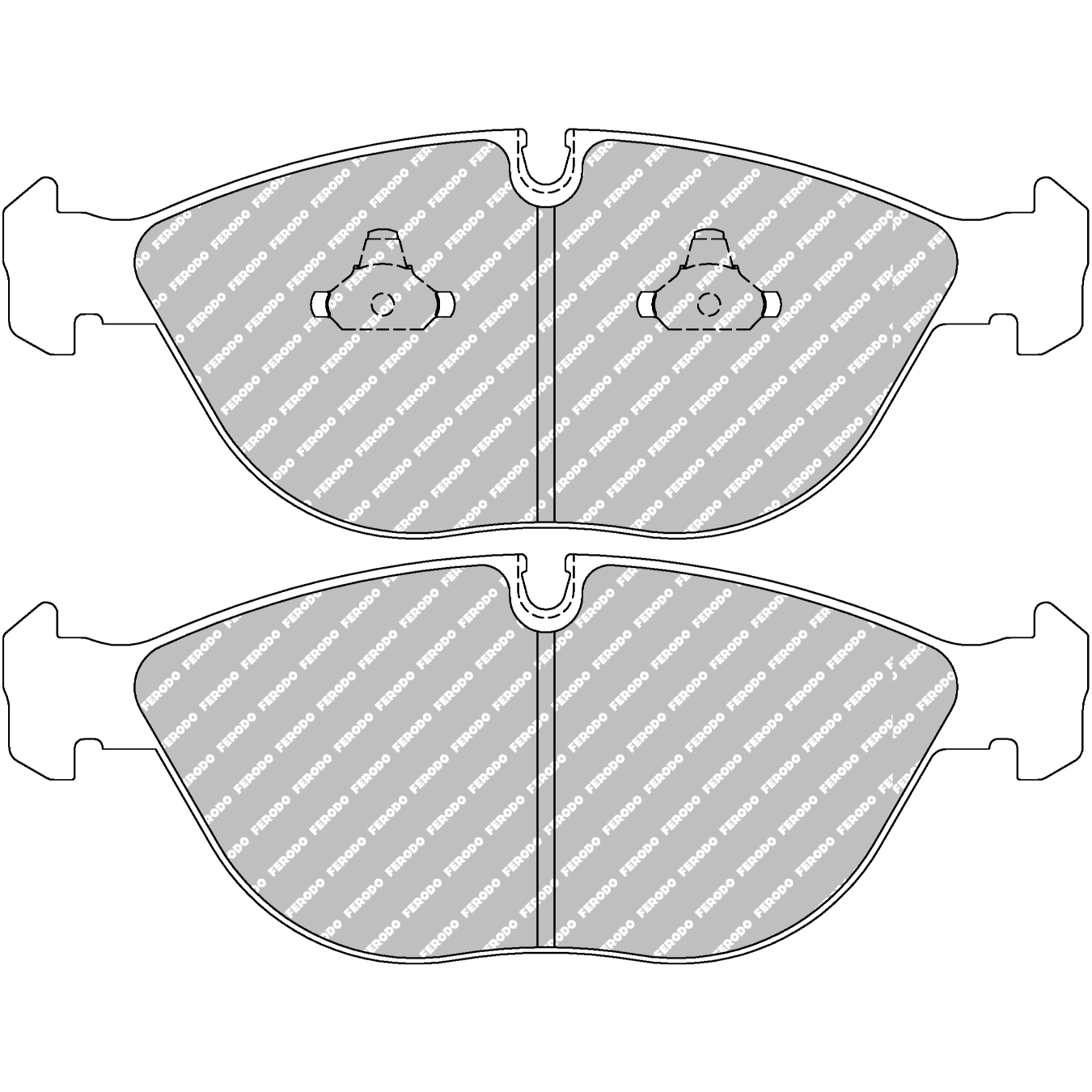 Plaquettes de frein FERODO FCP1001 DSUNO 194,6 mm x 74 mm x 20,8 mm