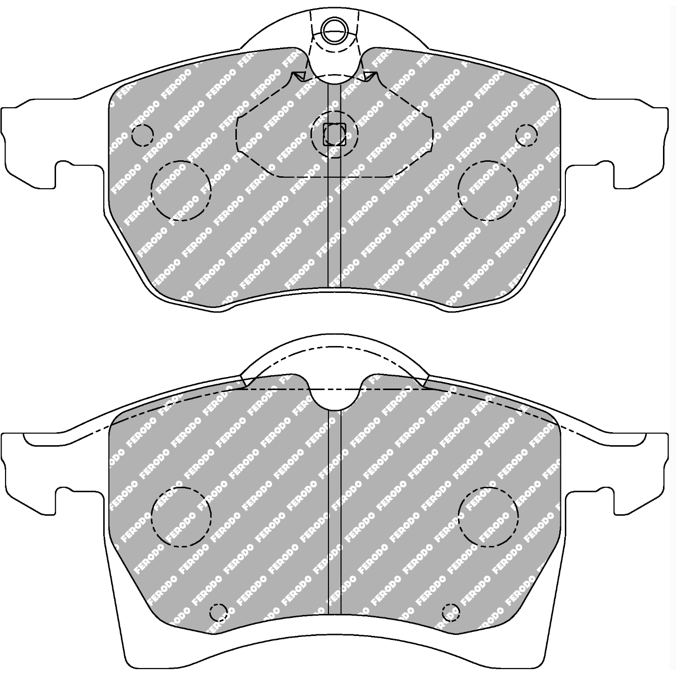 Plaquettes de frein FERODO FCP1295 DS2500 155,5 mm x 71,4 mm x 19,4 mm