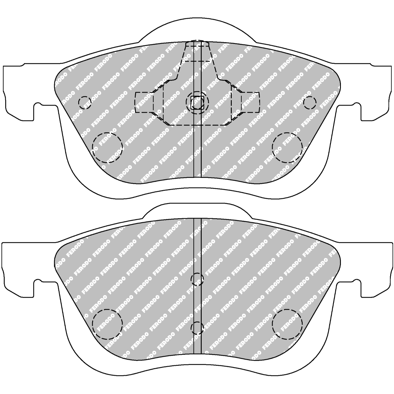 Plaquettes de frein FERODO FCP1382 DS2500 155,4 mm x 69 mm x 17,9 mm