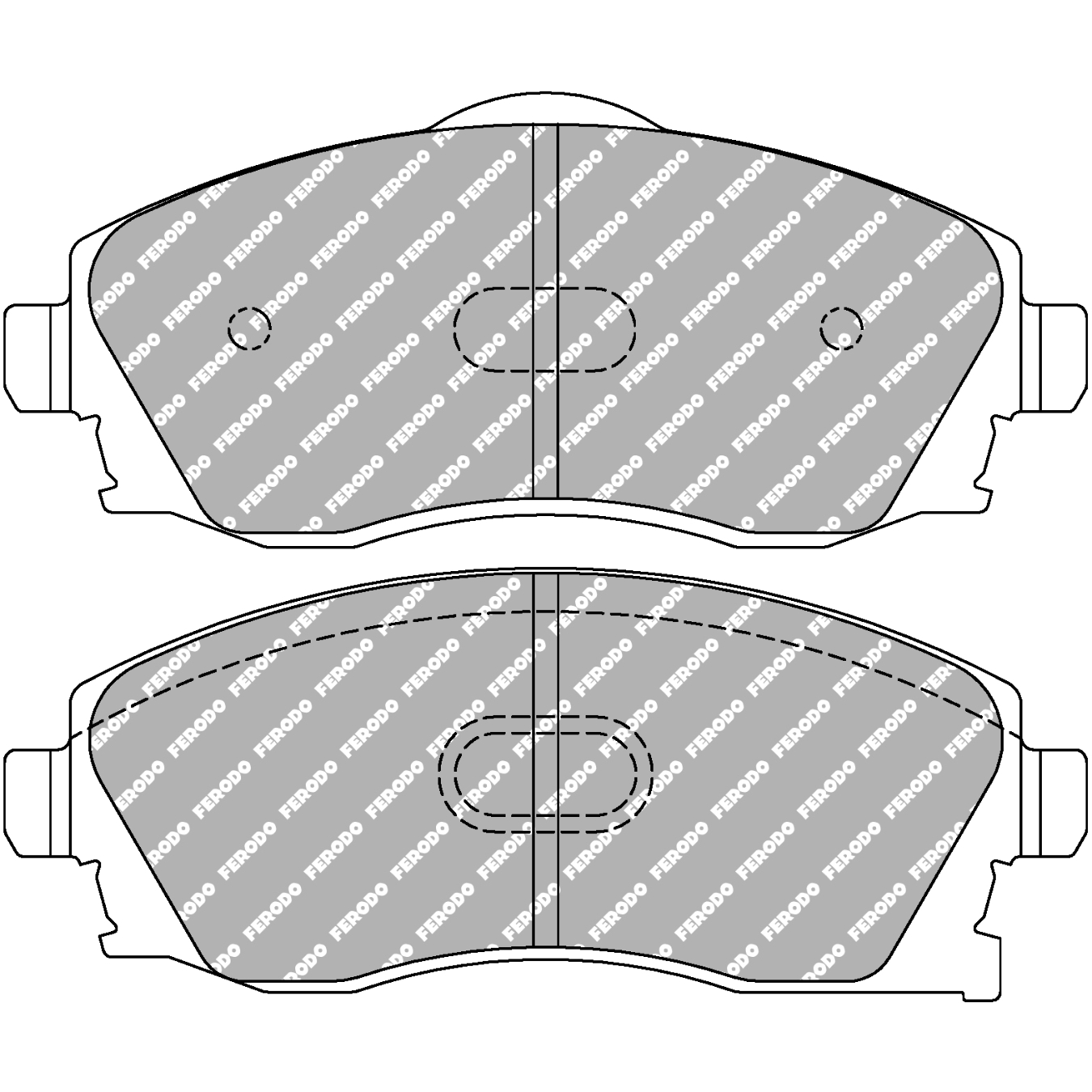 Plaquettes de frein FERODO FCP1424 DS2500 131,7 mm x 55,4 mm x 16 mm