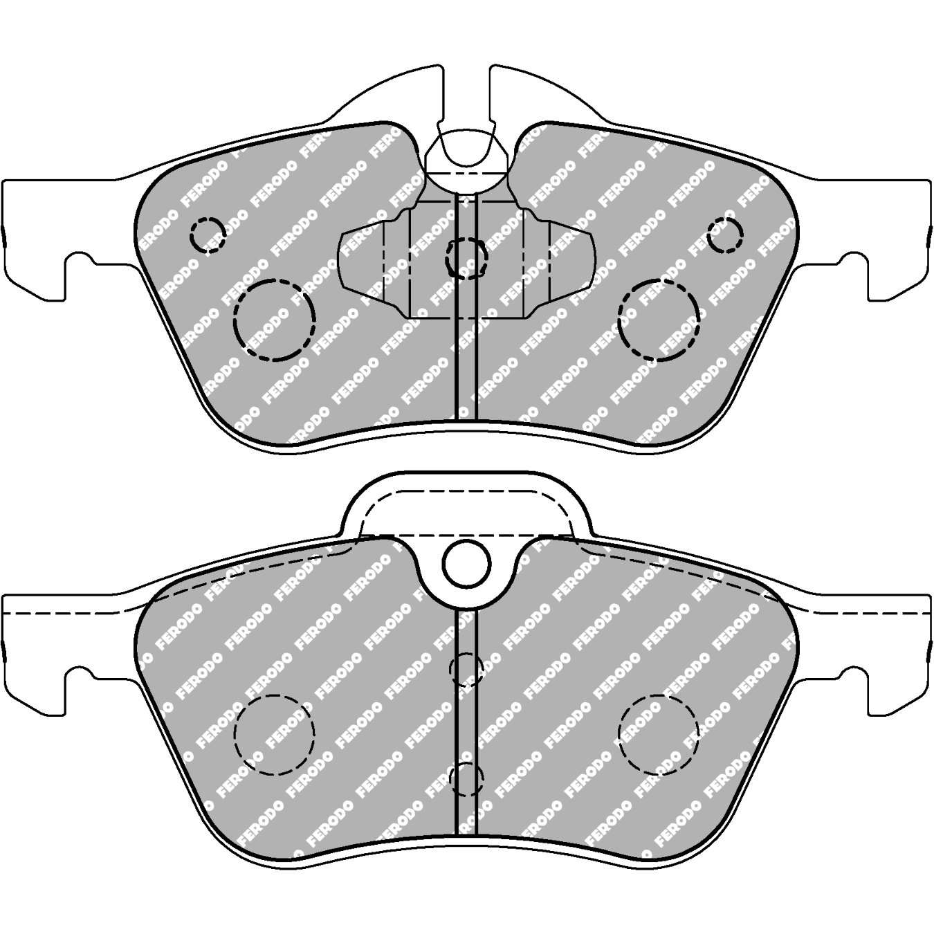 Plaquettes de frein FERODO FCP1499 DS1.11 140,3 mm x 58,8 mm x 18 mm